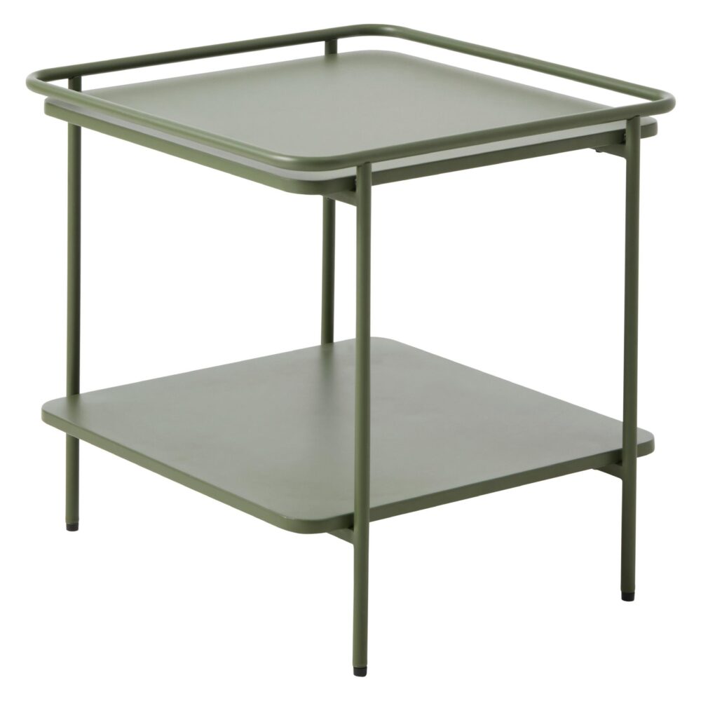 olijfgroene metalen bijzettafel vierkant afbeelding 2