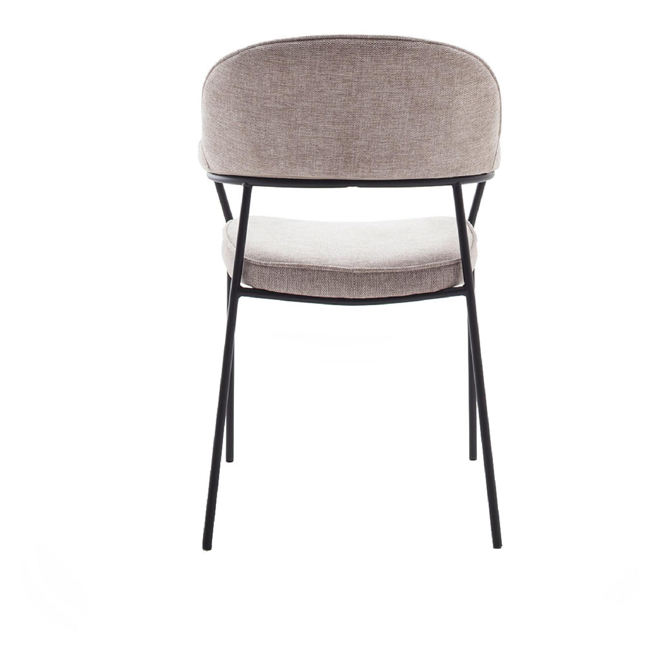 Otis zand chenille eetkamerstoelen met armleuning afbeelding 4