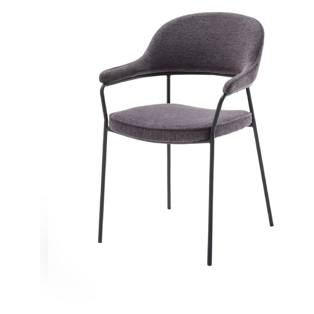 donkergrijze eetkamerstoelen Otis met armleuningen afbeelding 1