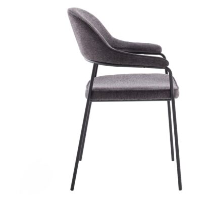 donkergrijze eetkamerstoelen Otis met armleuningen afbeelding 3