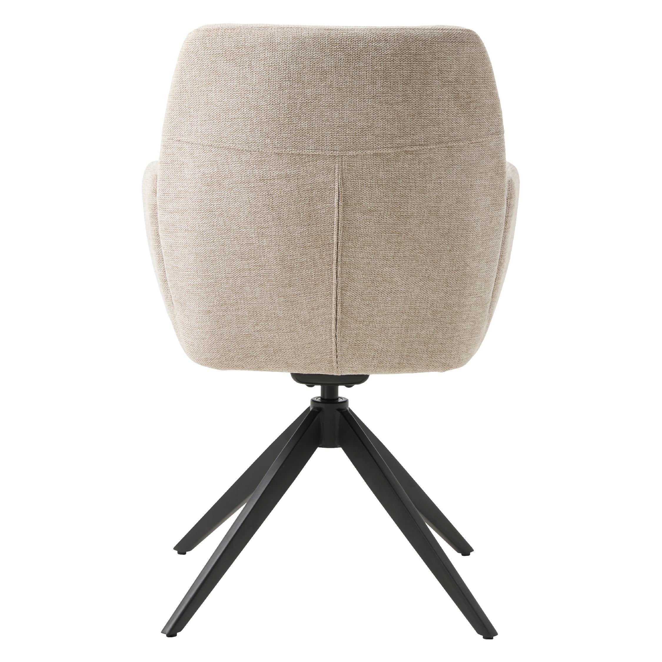 eetkamerstoel Isa met armleuning zand afbeelding 5