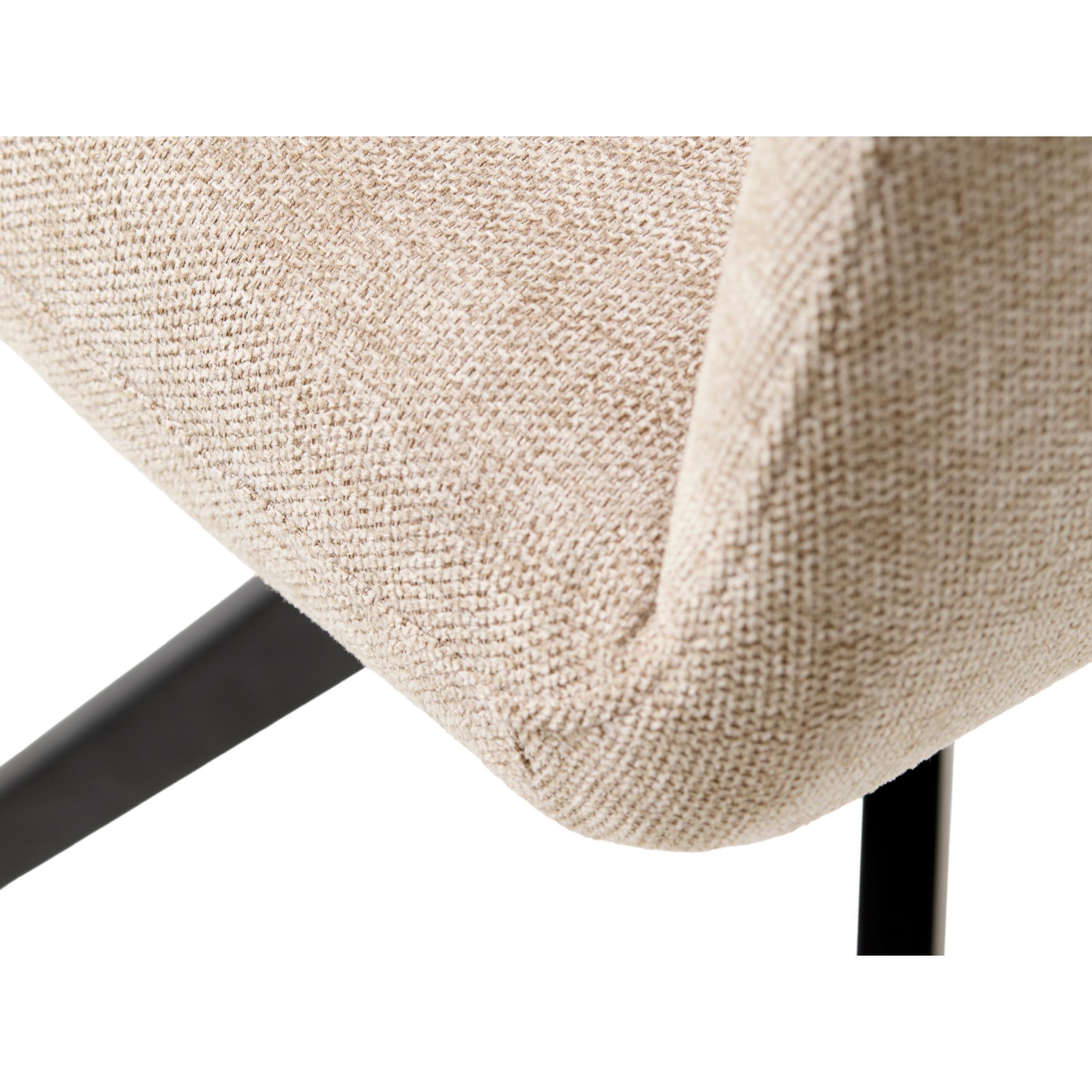 eetkamerstoel Isa met armleuning zand afbeelding 9