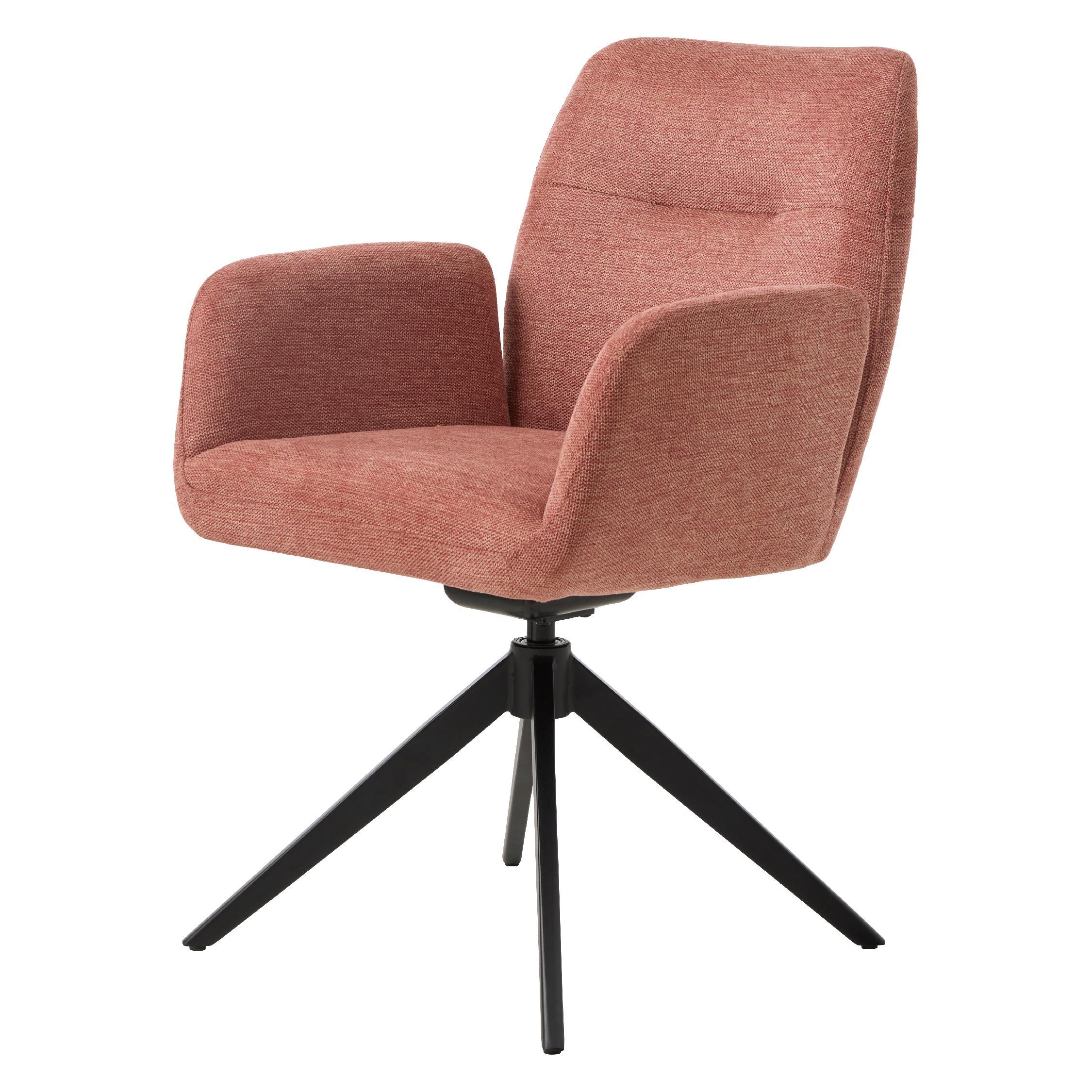 roze draaibare eetkamerstoel Isa met armleuning afbeelding 1