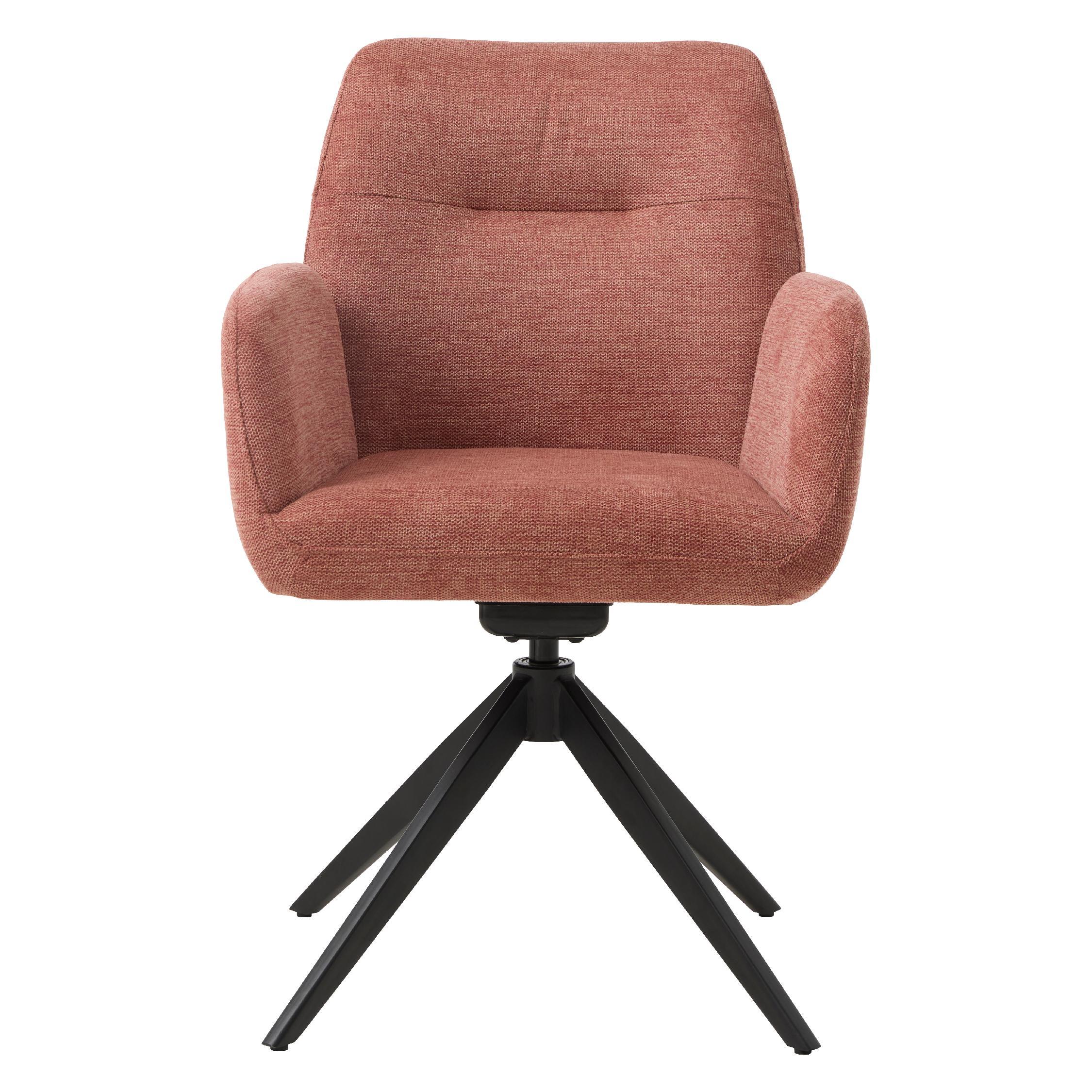 roze draaibare eetkamerstoel Isa met armleuning afbeelding 2