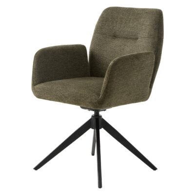 olijfgroene draaibare eetkamerstoel met armleuning Isa afbeelding 1