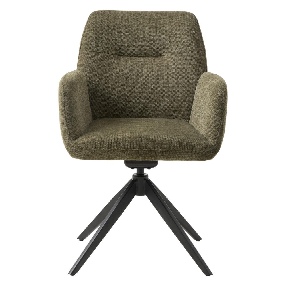 olijfgroene draaibare eetkamerstoel met armleuning Isa afbeelding 2