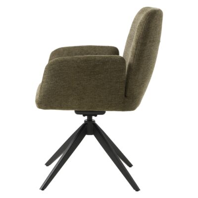 olijfgroene draaibare eetkamerstoel met armleuning Isa afbeelding 3