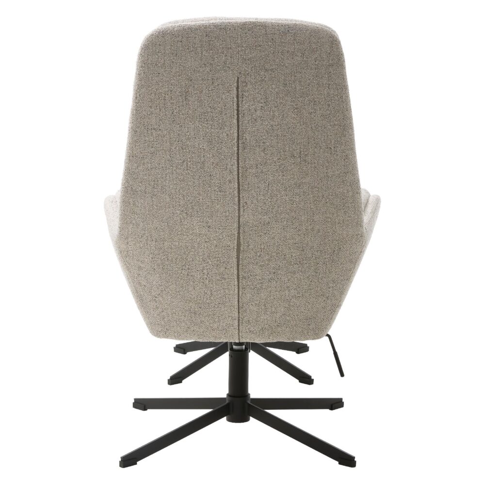 bouclé relaxfauteuil met hocker offwhite afbeelding 4