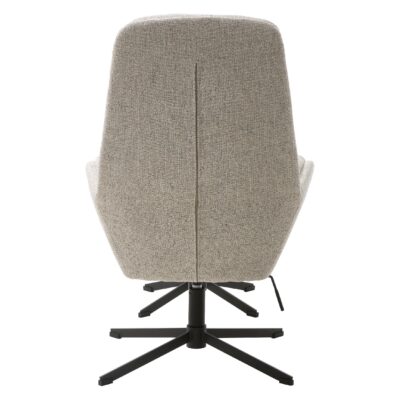 bouclé relaxfauteuil met hocker offwhite afbeelding 4