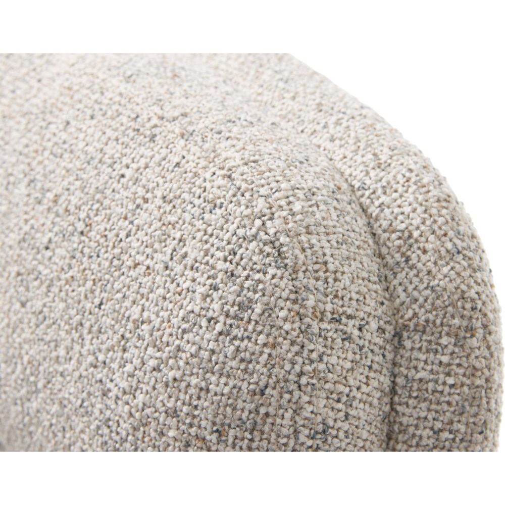 bouclé relaxfauteuil met hocker offwhite afbeelding 5