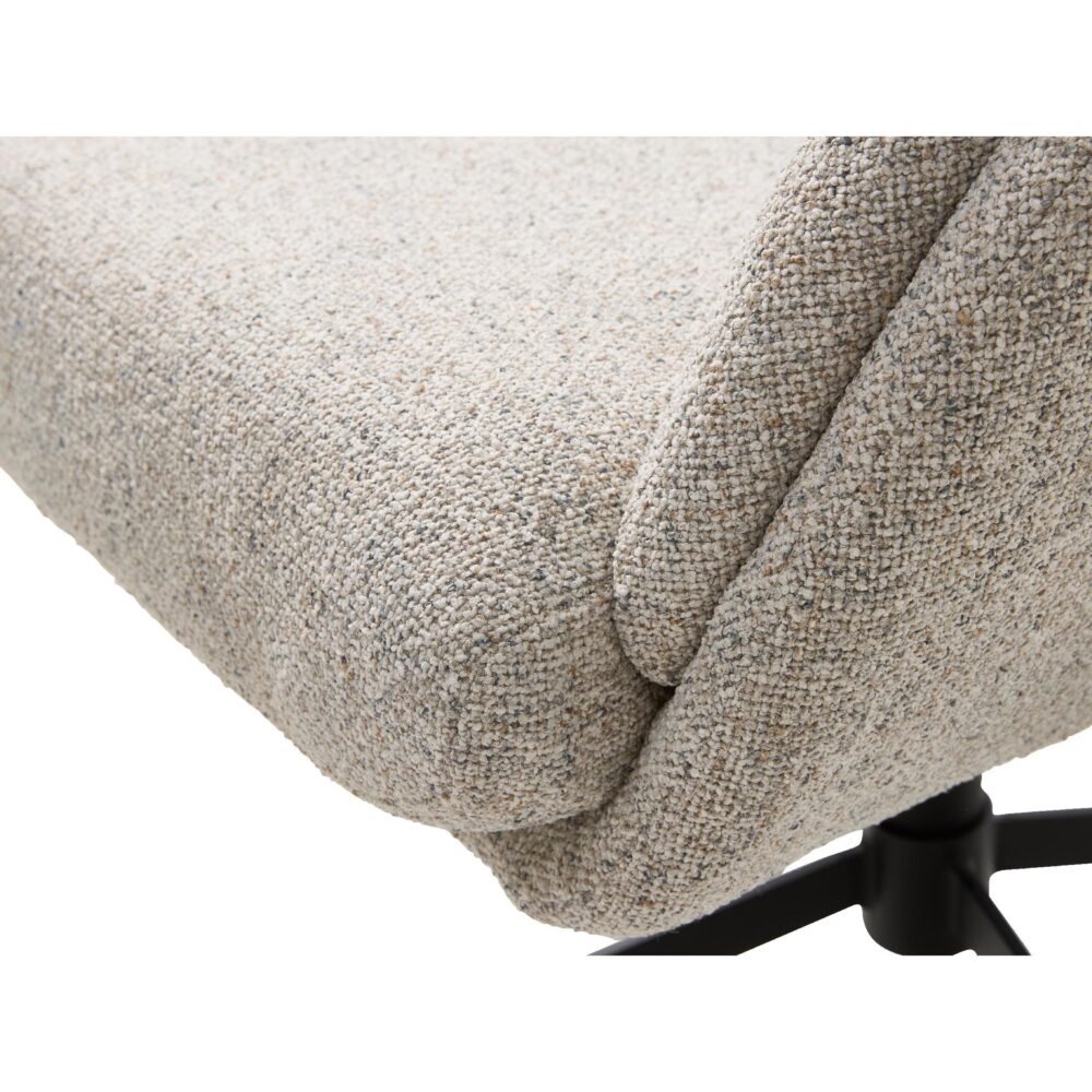 bouclé relaxfauteuil met hocker offwhite afbeelding 6