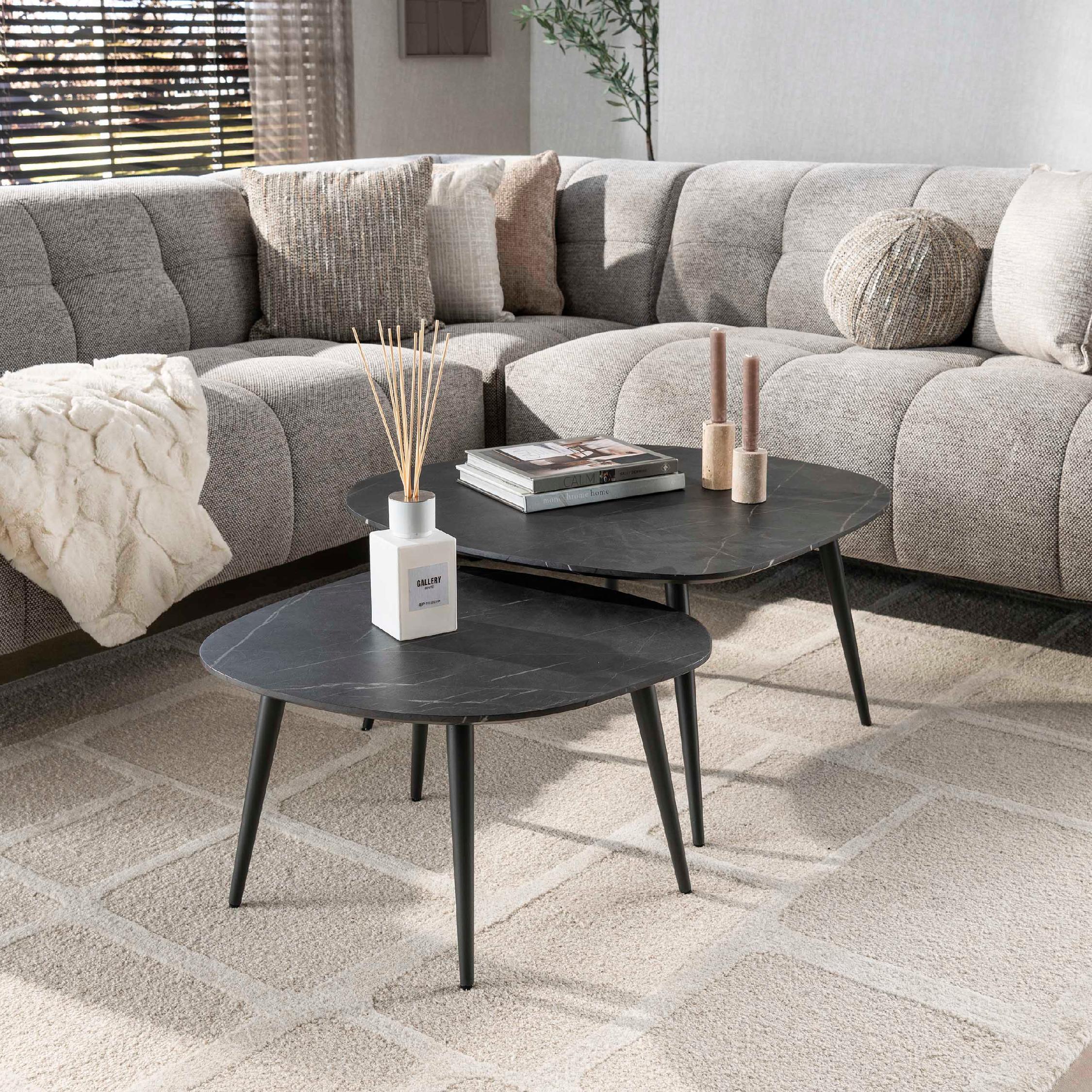 salontafel set van 2 Jorin grafiet afbeelding 4