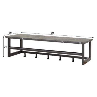 wandkapstok met hoedenplank grafiet afbeelding 2