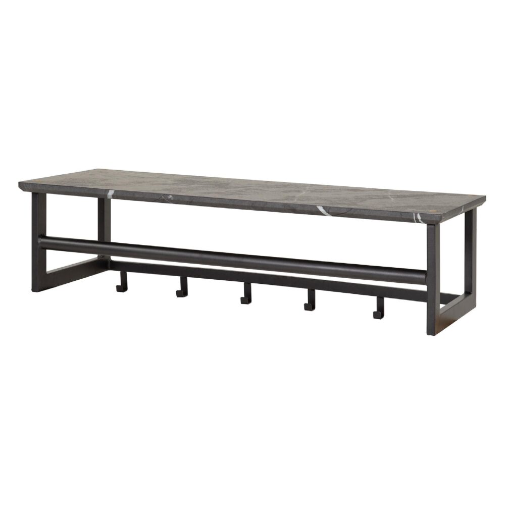 wandkapstok met hoedenplank grafiet afbeelding 1