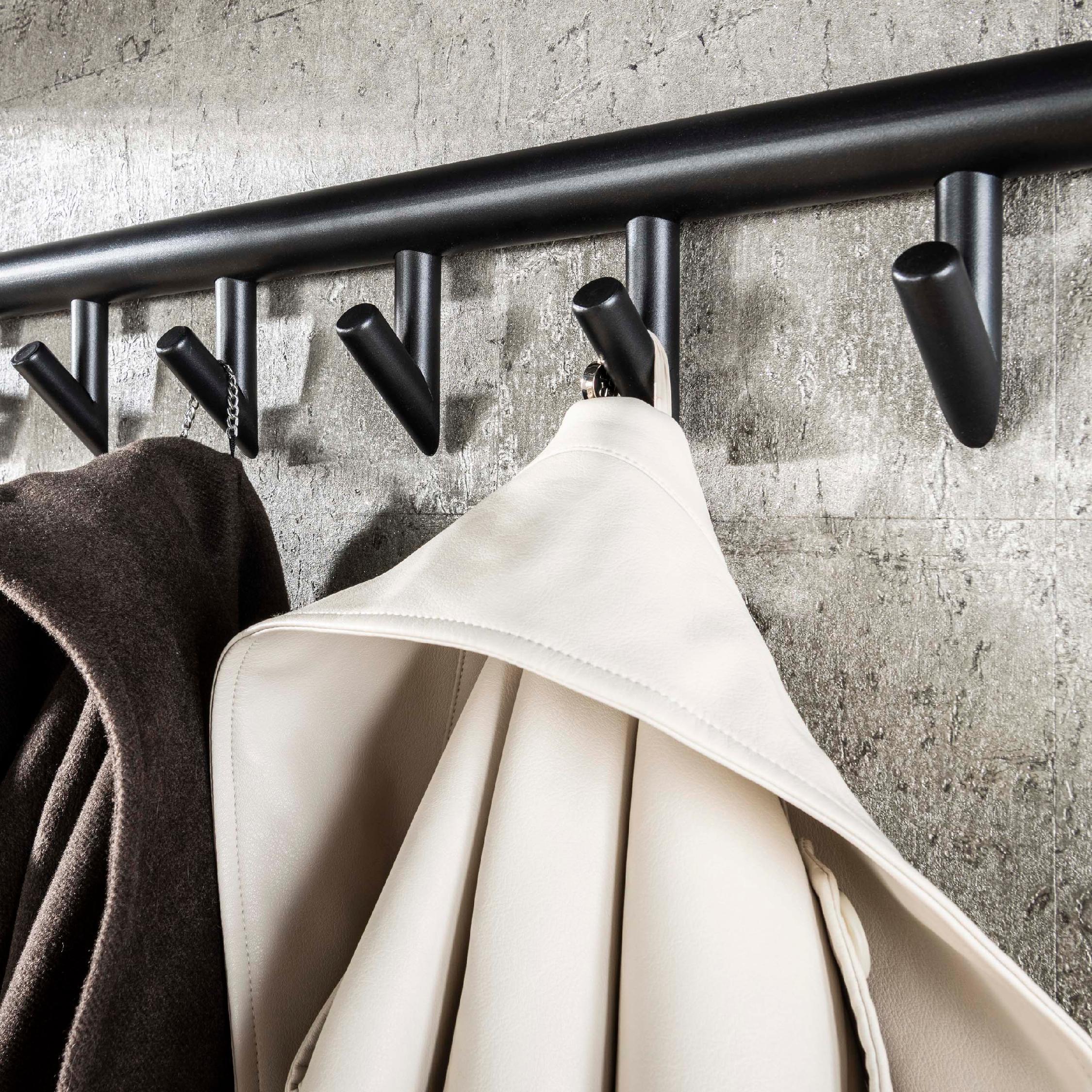 wandkapstok met hoedenplank graphite afbeelding 4