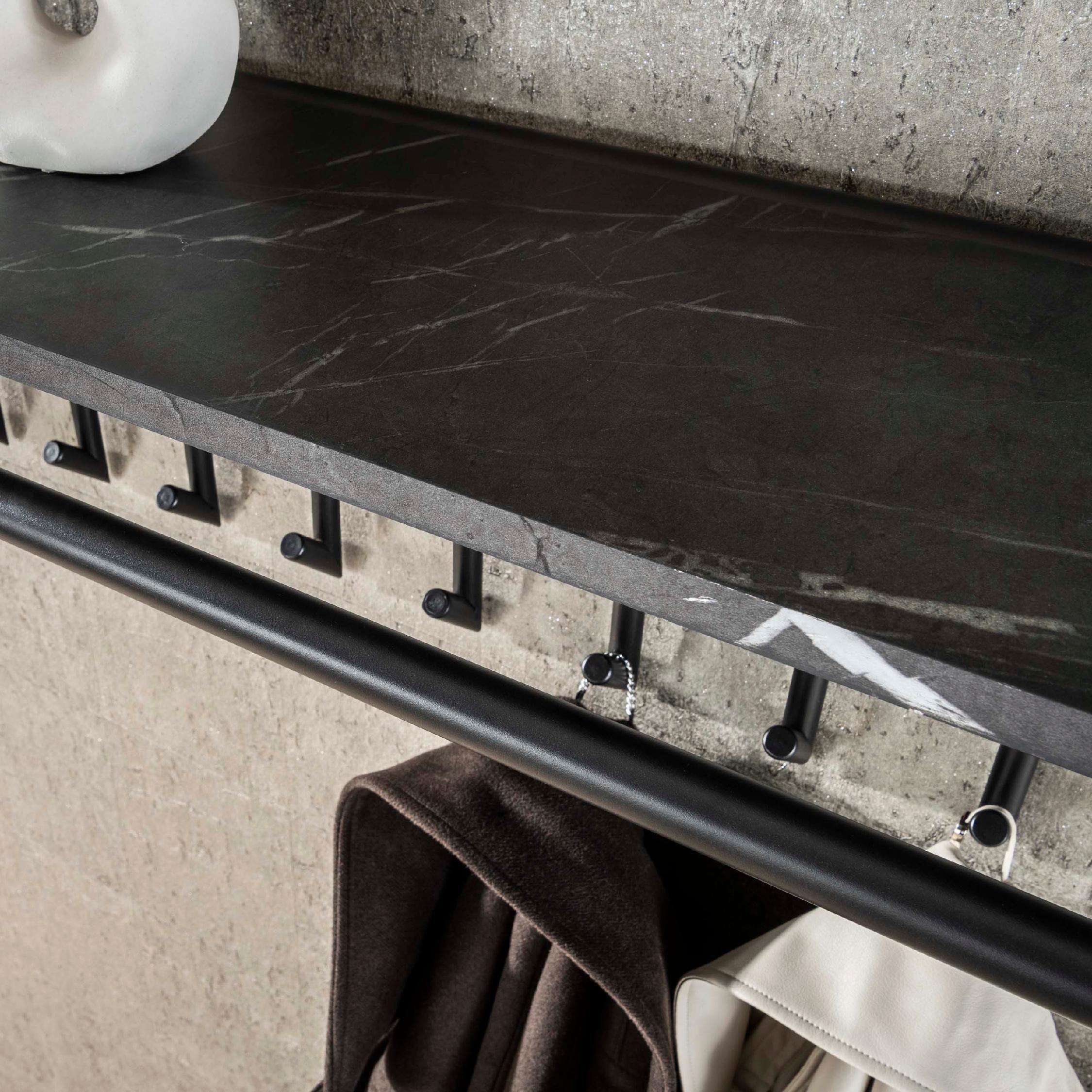 wandkapstok met hoedenplank graphite afbeelding 5