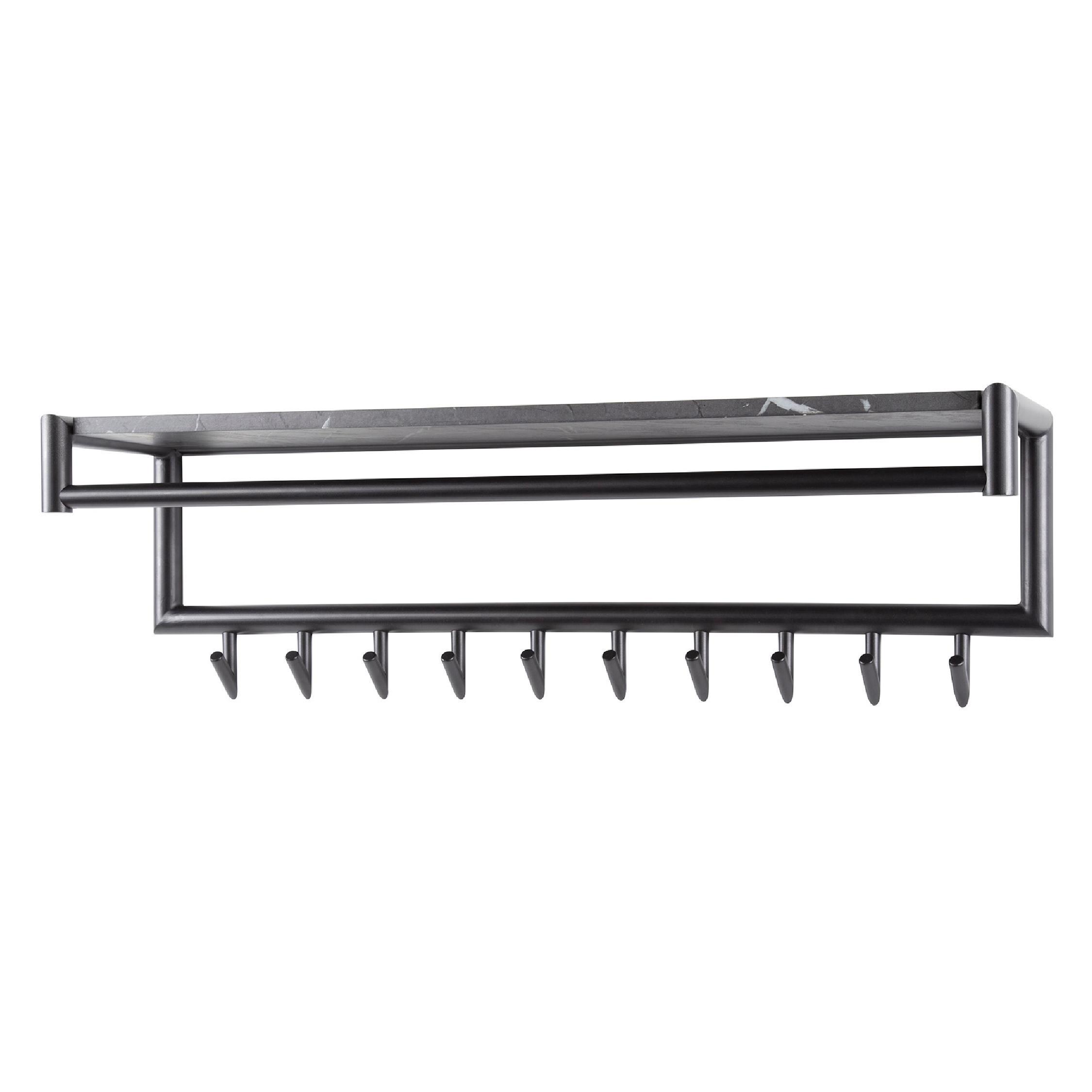 wandkapstok met hoedenplank graphite afbeelding 1