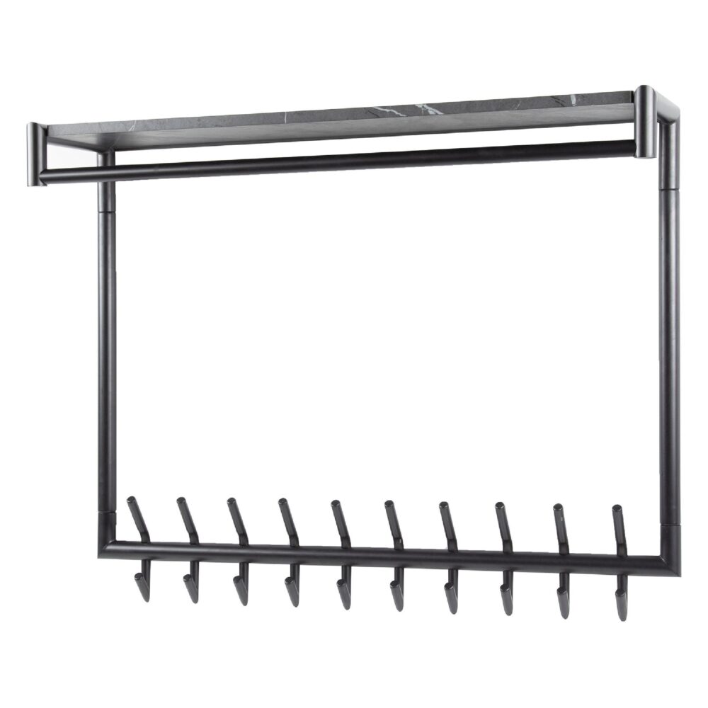 wandkapstok met hoedenplank grafiet afbeelding 1