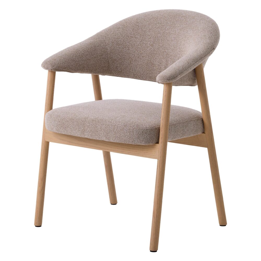 Niva beige eetkamerstoelen met armleuningen afbeelding 1