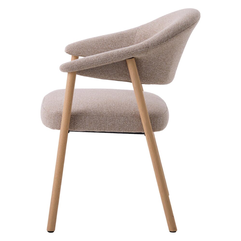 Niva beige eetkamerstoelen met armleuningen afbeelding 2