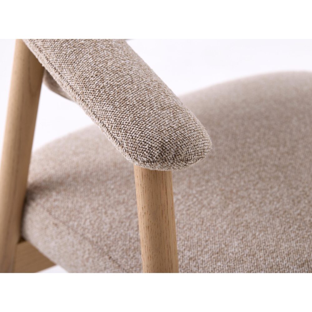 Niva beige eetkamerstoelen met armleuningen afbeelding 7