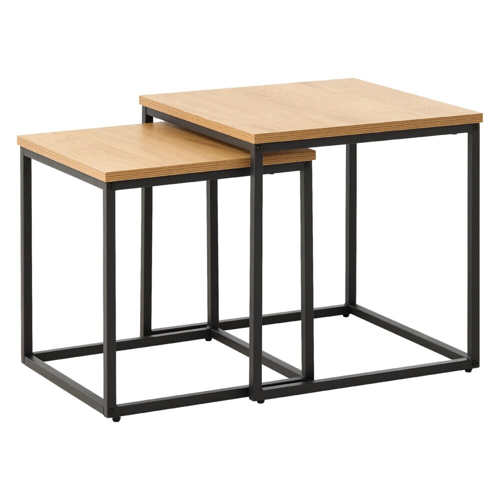 Alma nestbare eiken salontafel set van 2 afbeelding 1