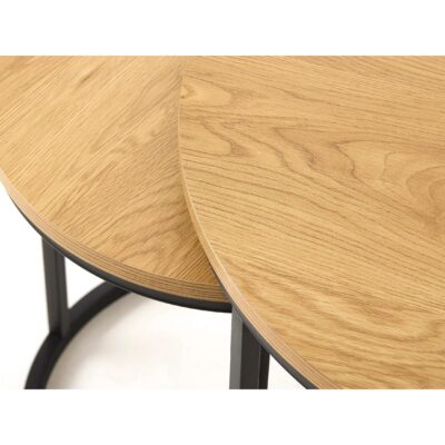 Alma ronde nestbare salontafel set eikenlook afbeelding 7