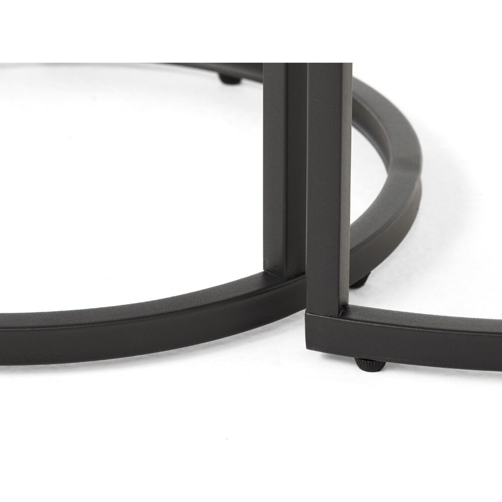 Alma ronde nestbare salontafel set eikenlook afbeelding 6