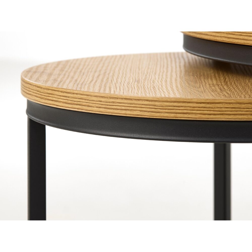 Alma ronde nestbare salontafel set eikenlook afbeelding 5