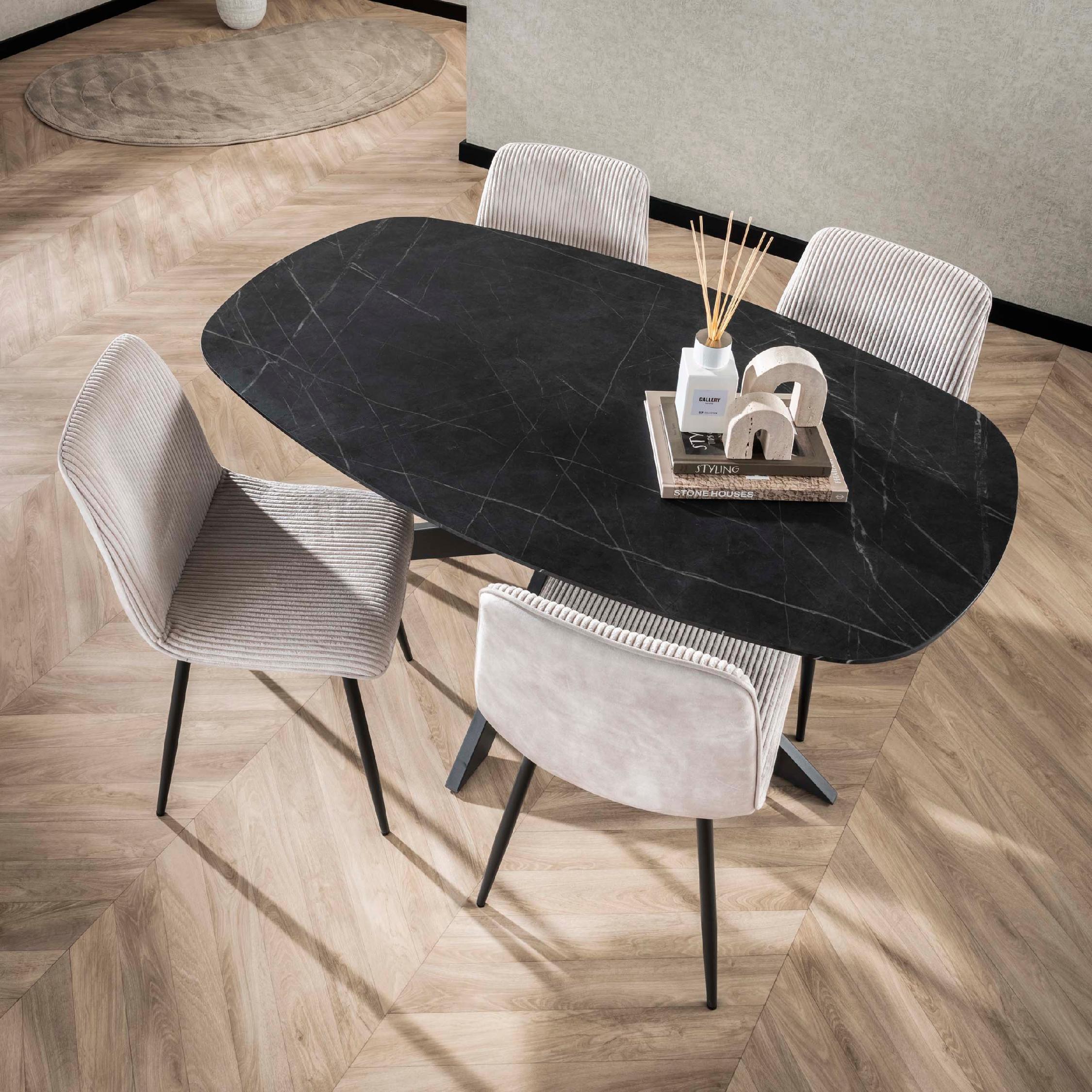 Deens ovale eettafel Jorin 150 cm grafiet afbeelding 4