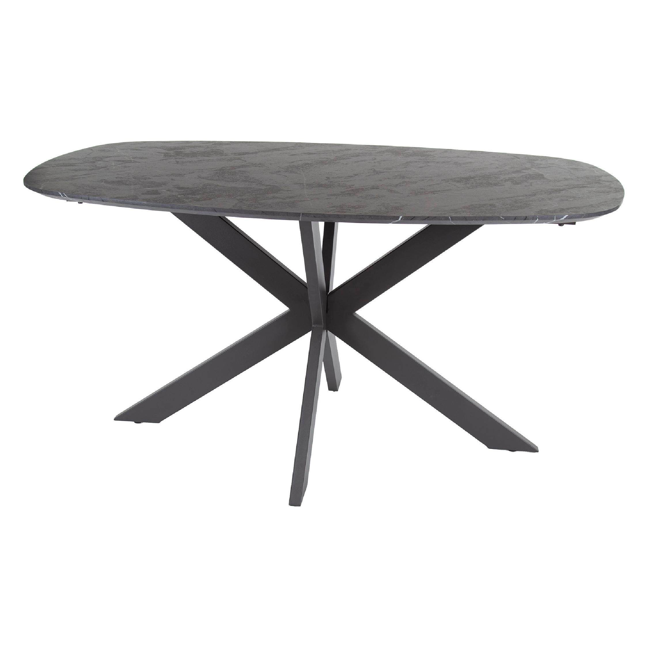 Deens ovale eettafel Jorin 150 cm grafiet afbeelding 1