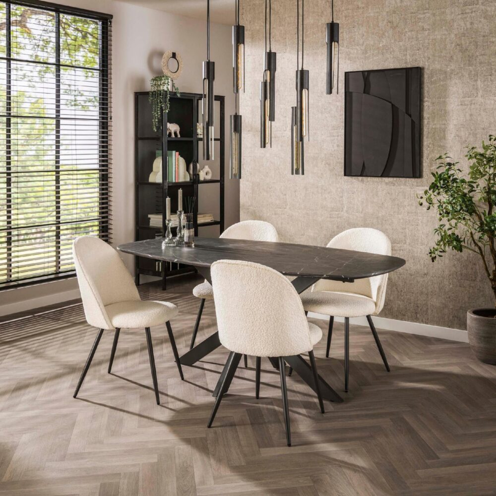Deens ovale eettafel Jorin 180 cm grafiet afbeelding 3