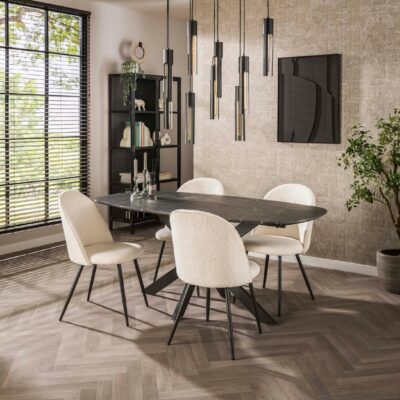 Deens ovale eettafel Jorin 180 cm grafiet afbeelding 3