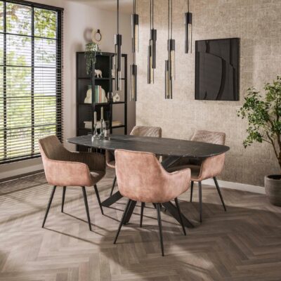 Deens ovale eettafel Jorin 180 cm grafiet afbeelding 4