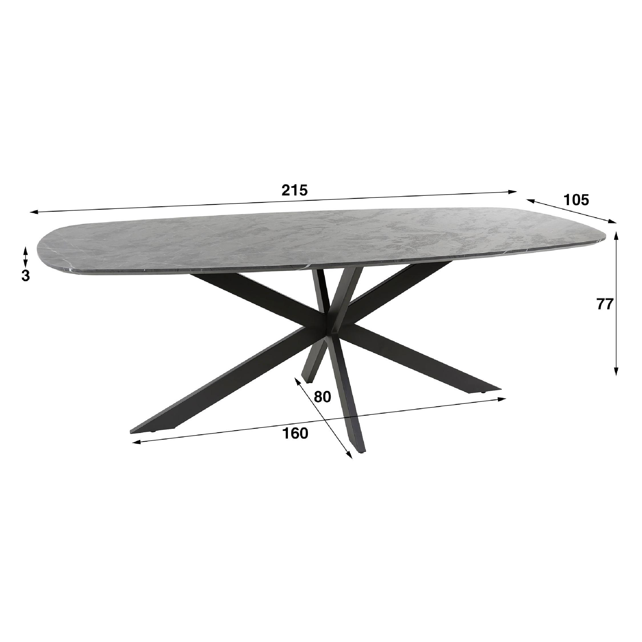 Deens ovale eettafel Jorin 215 cm afbeelding 2