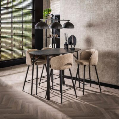 Deens ovale bartafel Jorin grafiet 140cm afbeelding 5