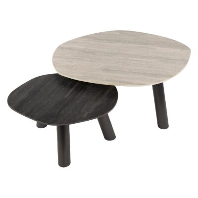 Mave salontafel set keramiek travertinlook afbeelding 2