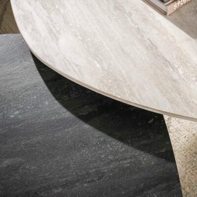 Mave salontafel set keramiek travertinlook afbeelding 6