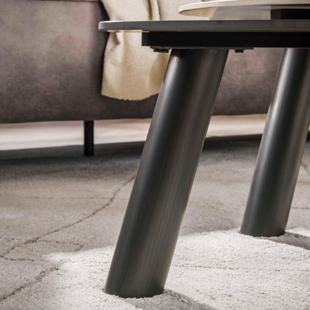 Mave salontafel set keramiek travertinlook afbeelding 8