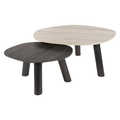 Mave salontafel set keramiek travertinlook afbeelding 1