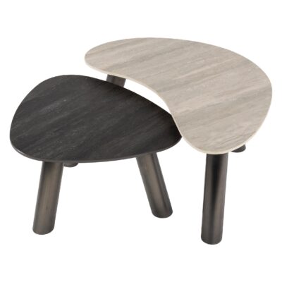 Mave organische salontafel set travertin look afbeelding 2