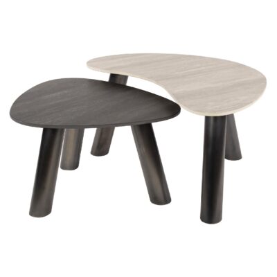 Mave organische salontafel set travertin look afbeelding 1