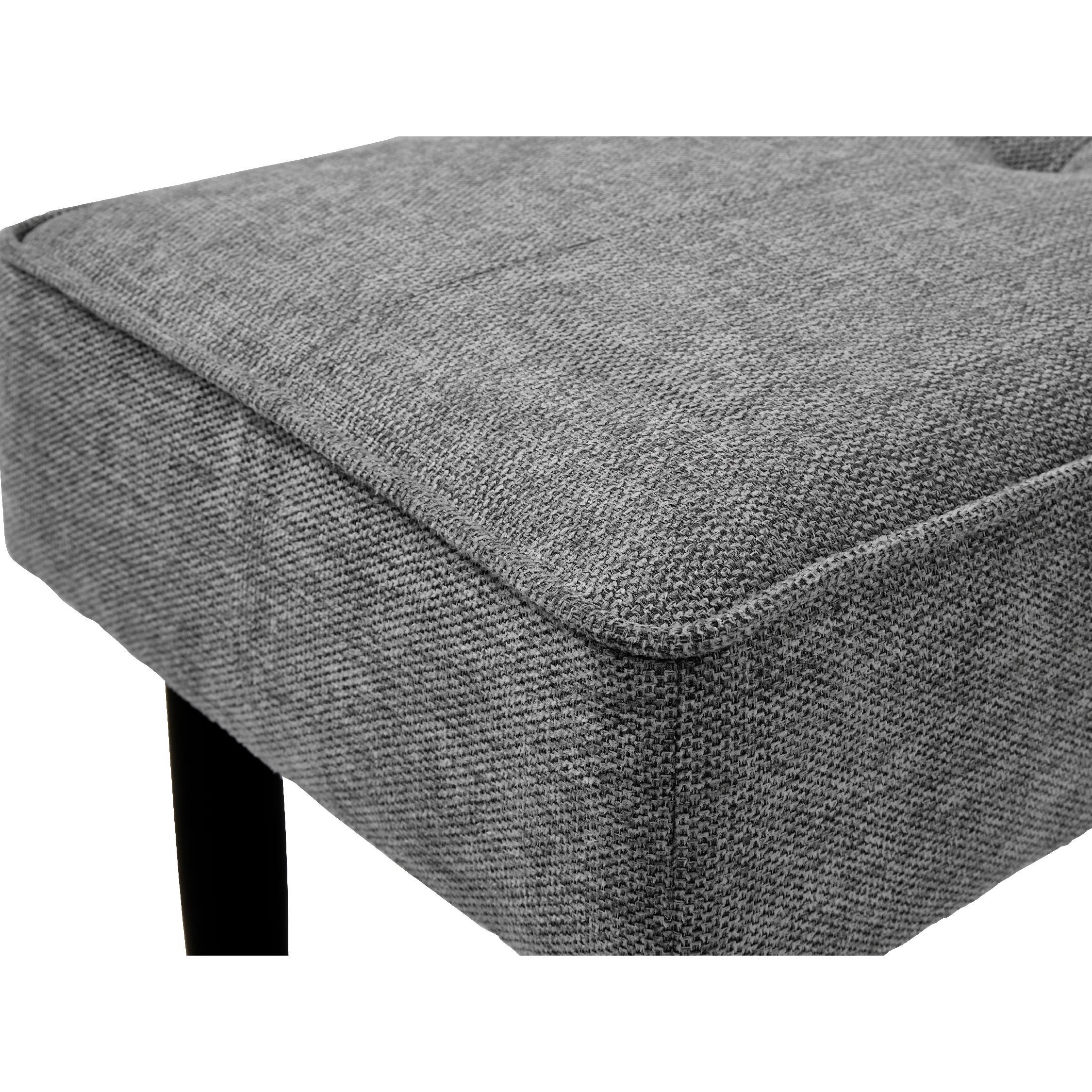 halbank Zovia grijs stof met stalen poten afbeelding 3