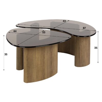 organische salontafel set Arlen afbeelding 3