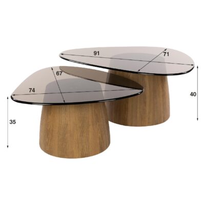 driehoekige salontafel set Arlen afbeelding 3