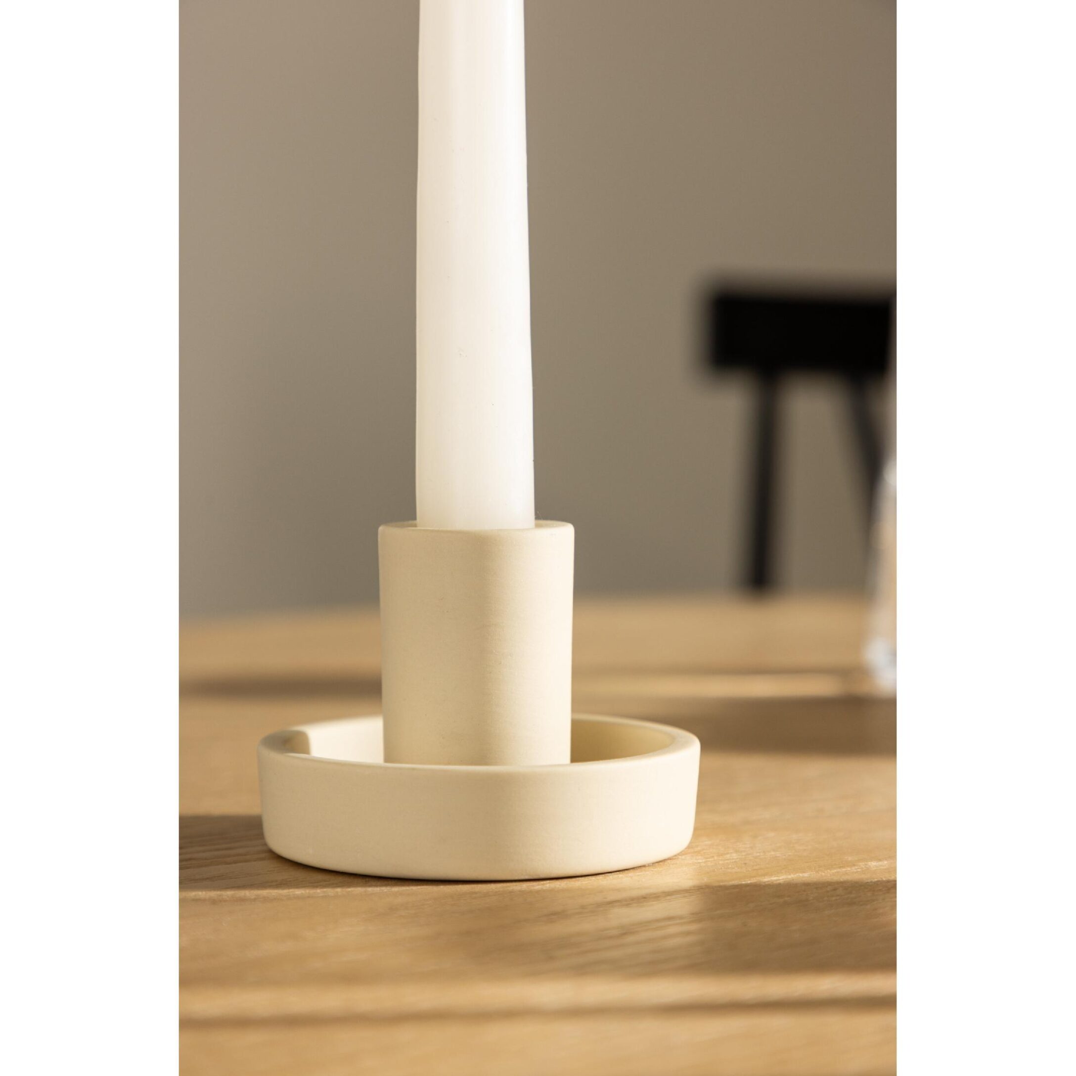 Zwarte Ronde Metalen Dinerkaars Houder - 10x4cm - Shako's