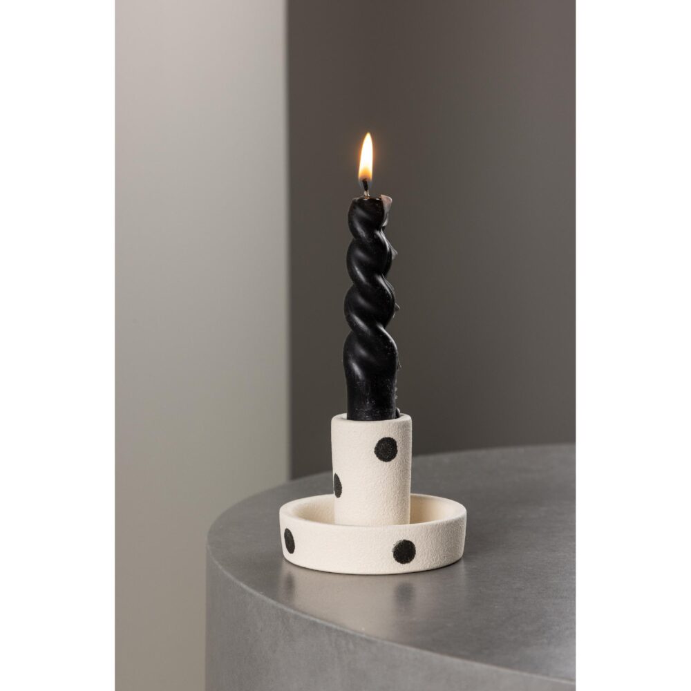 witte kaarsenhouders met zwarte stippen afbeelding 2