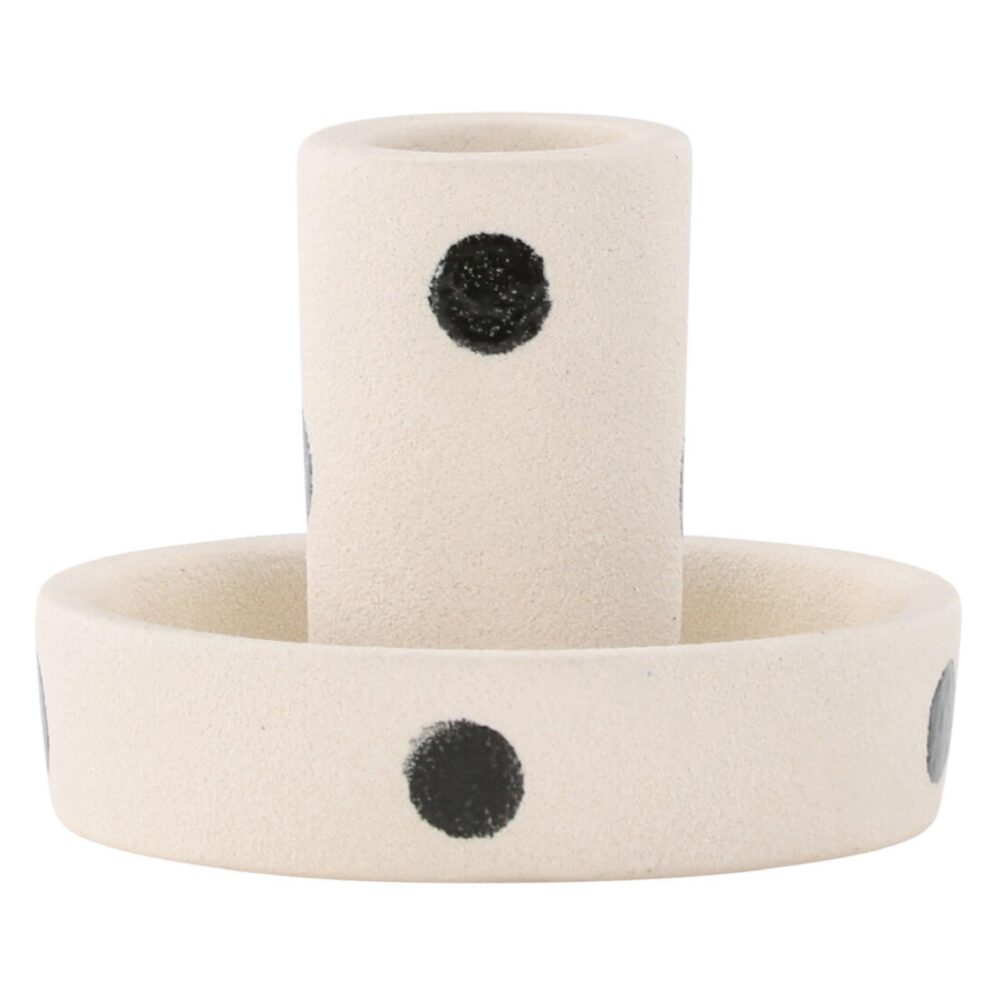 witte kaarsenhouders met zwarte stippen afbeelding 1