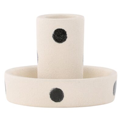 witte kaarsenhouders met zwarte stippen afbeelding 1