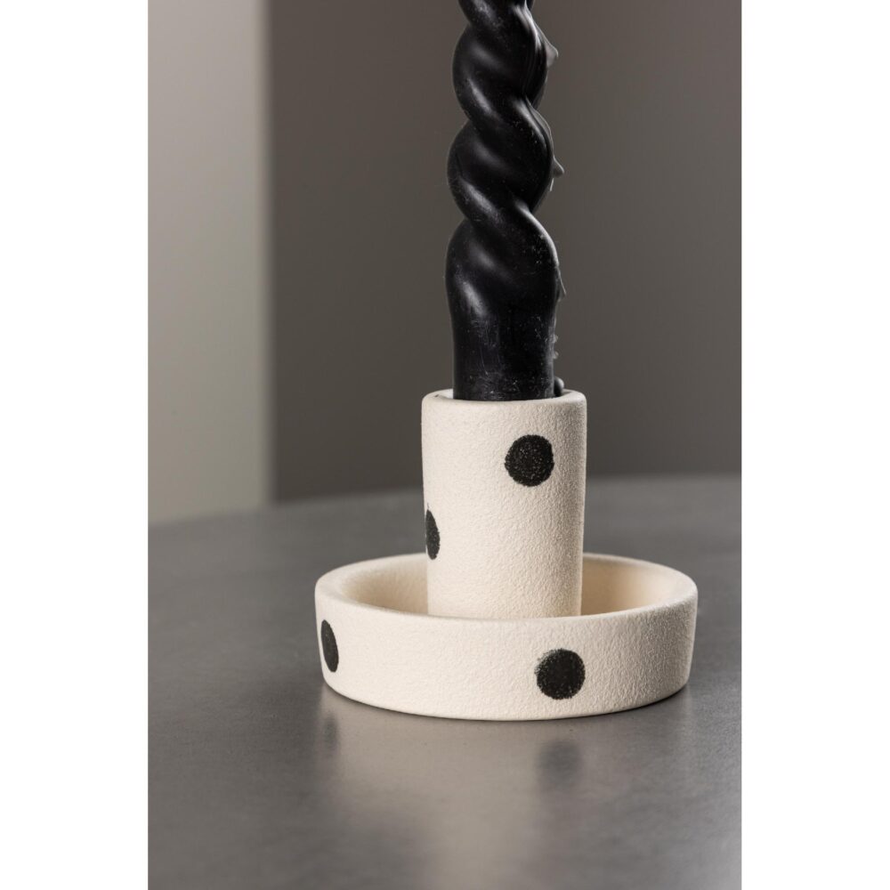 witte kaarsenhouders met zwarte stippen afbeelding 3